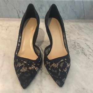 JCrew Colette D’Orsay Navy Lace Heels Size 9